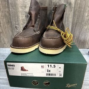 Danner Men's Bull Run Moc Toe 6 in. Boot Brown Size 11.5 EE NIB Made In USA.